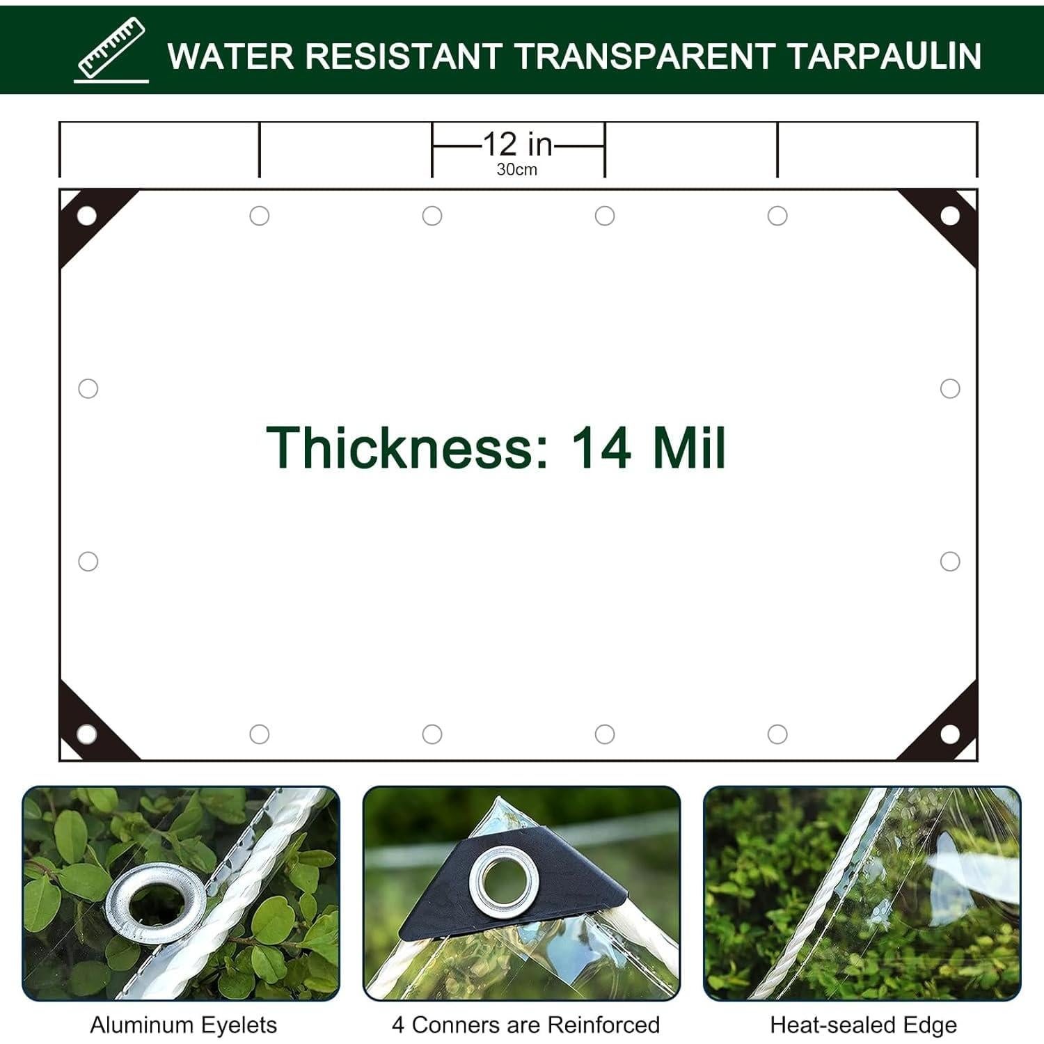 Lona Transparente 3x4.85m LCYY.JF Impermeable 14Mil