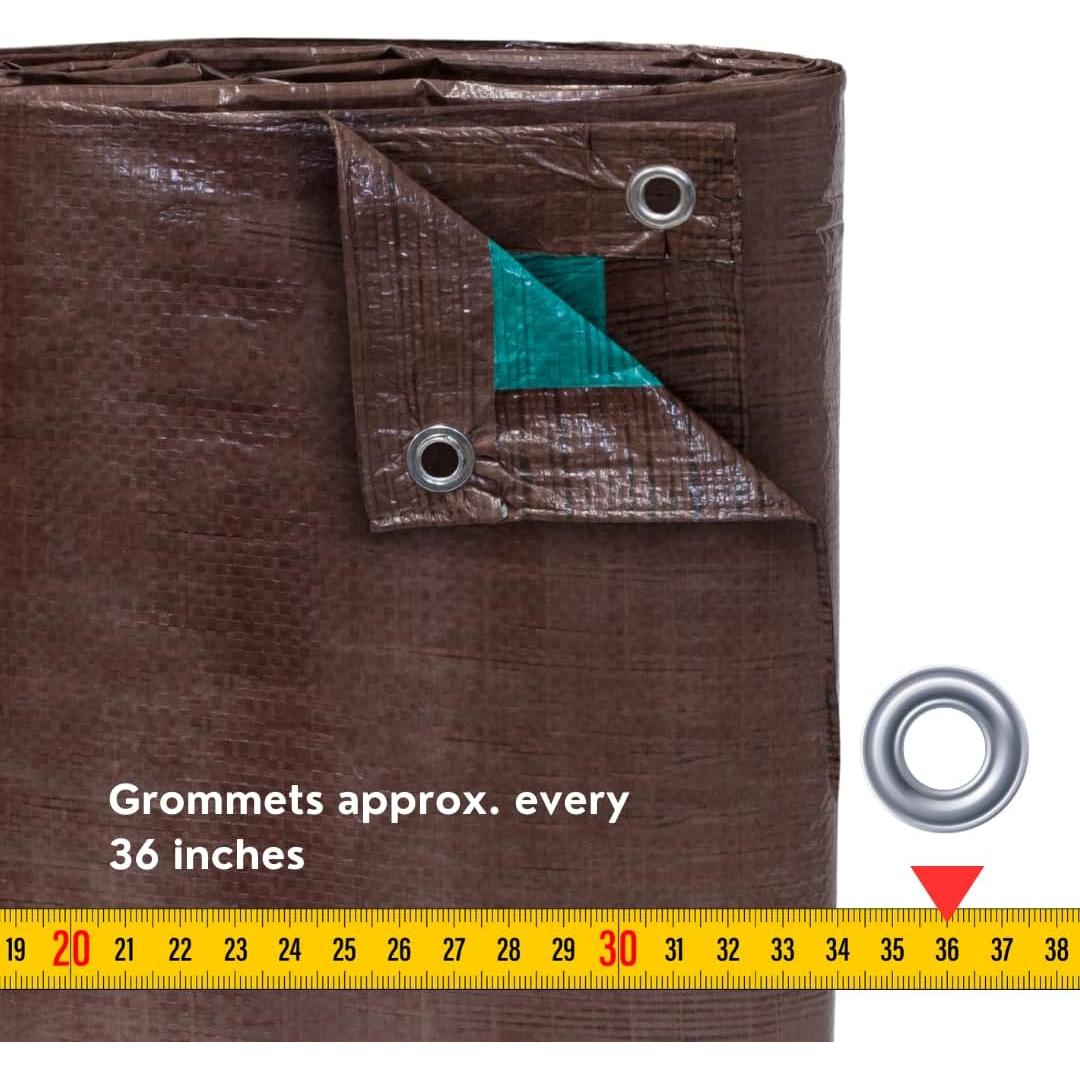 Lona Impermeable TARP SUPPLY Inc. 2.44m x 3.05m Marrón/Verde