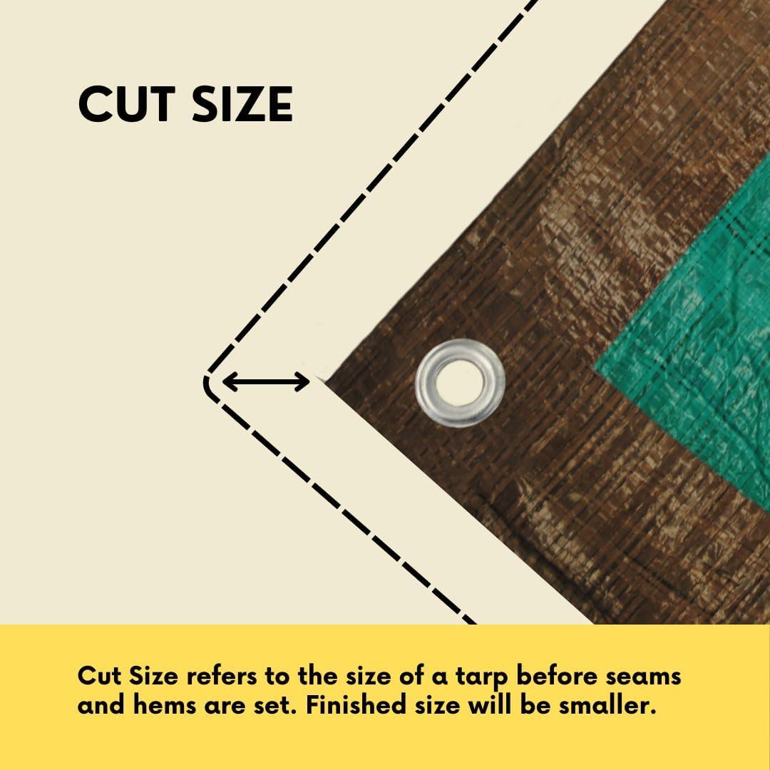 Lona Impermeable TARP SUPPLY Inc. 2.44m x 3.05m Marrón/Verde