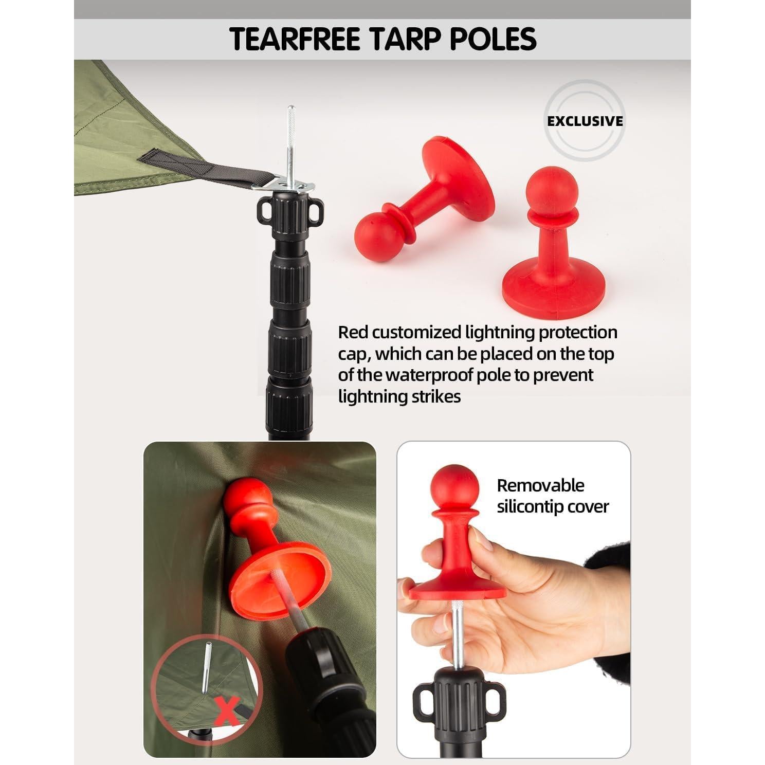 Postes de Toldo Ajustables AVOFOREST Aluminio 2.65m Juego de 4