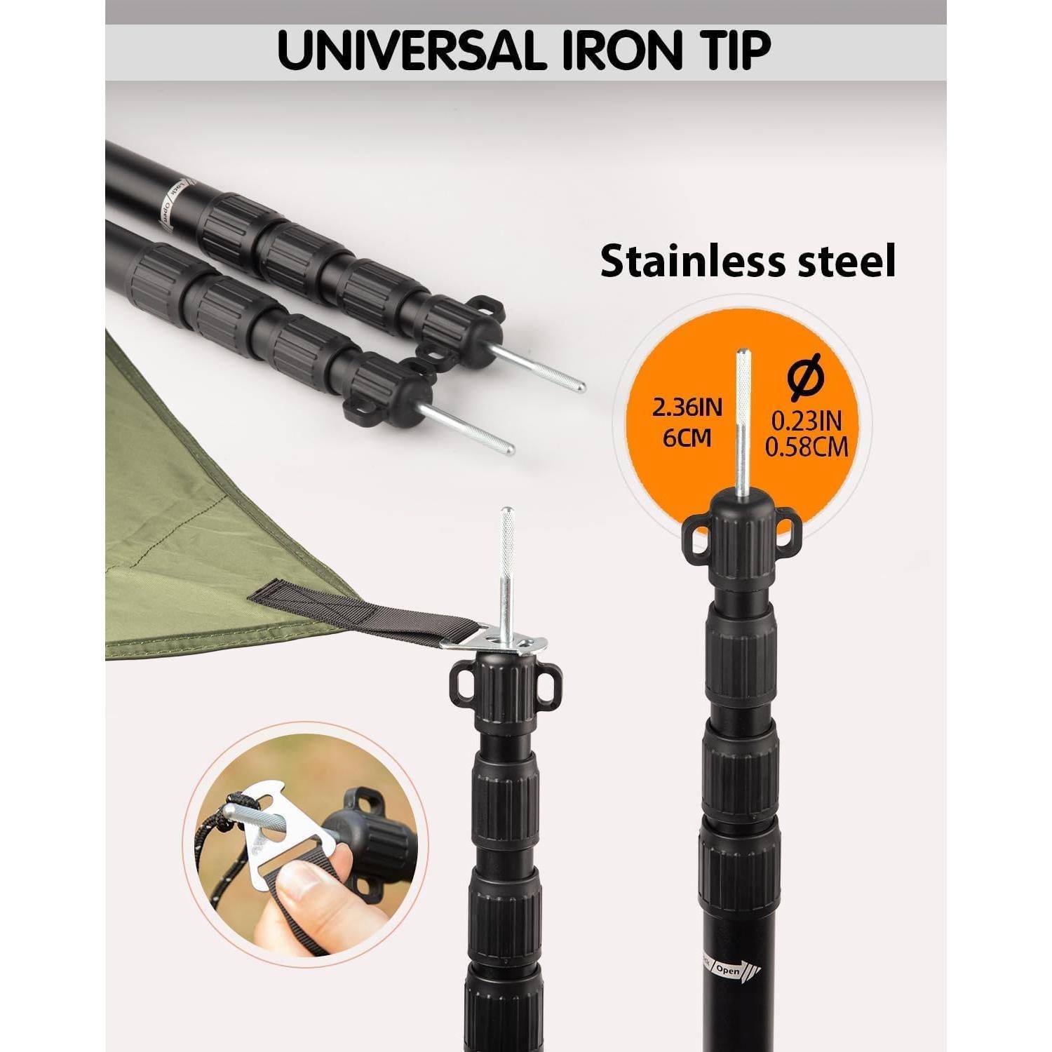 Postes de Toldo Ajustables AVOFOREST Aluminio 2.65m Juego de 4