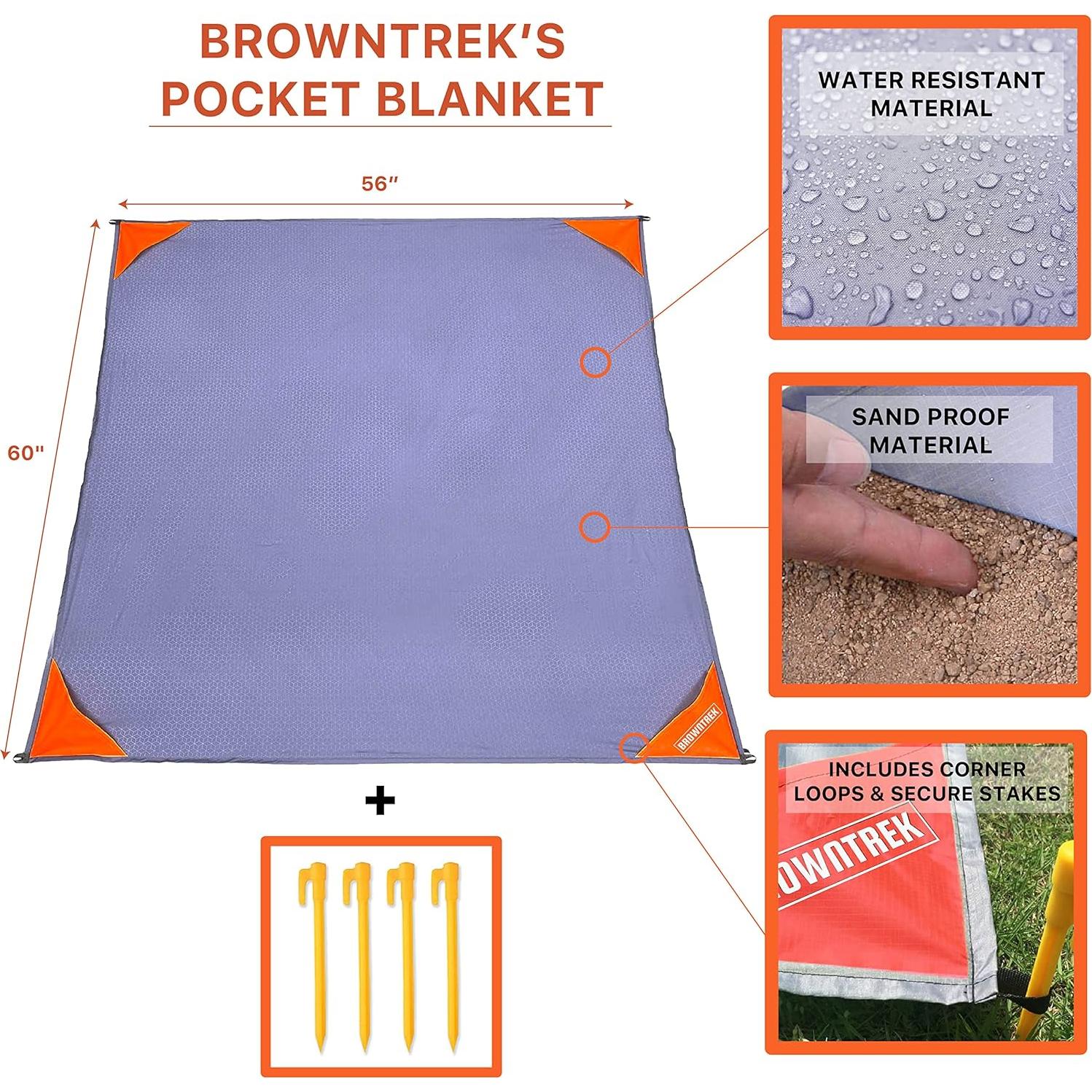 Manta de Picnic Plegable BROWNTREK 152x142cm Impermeable