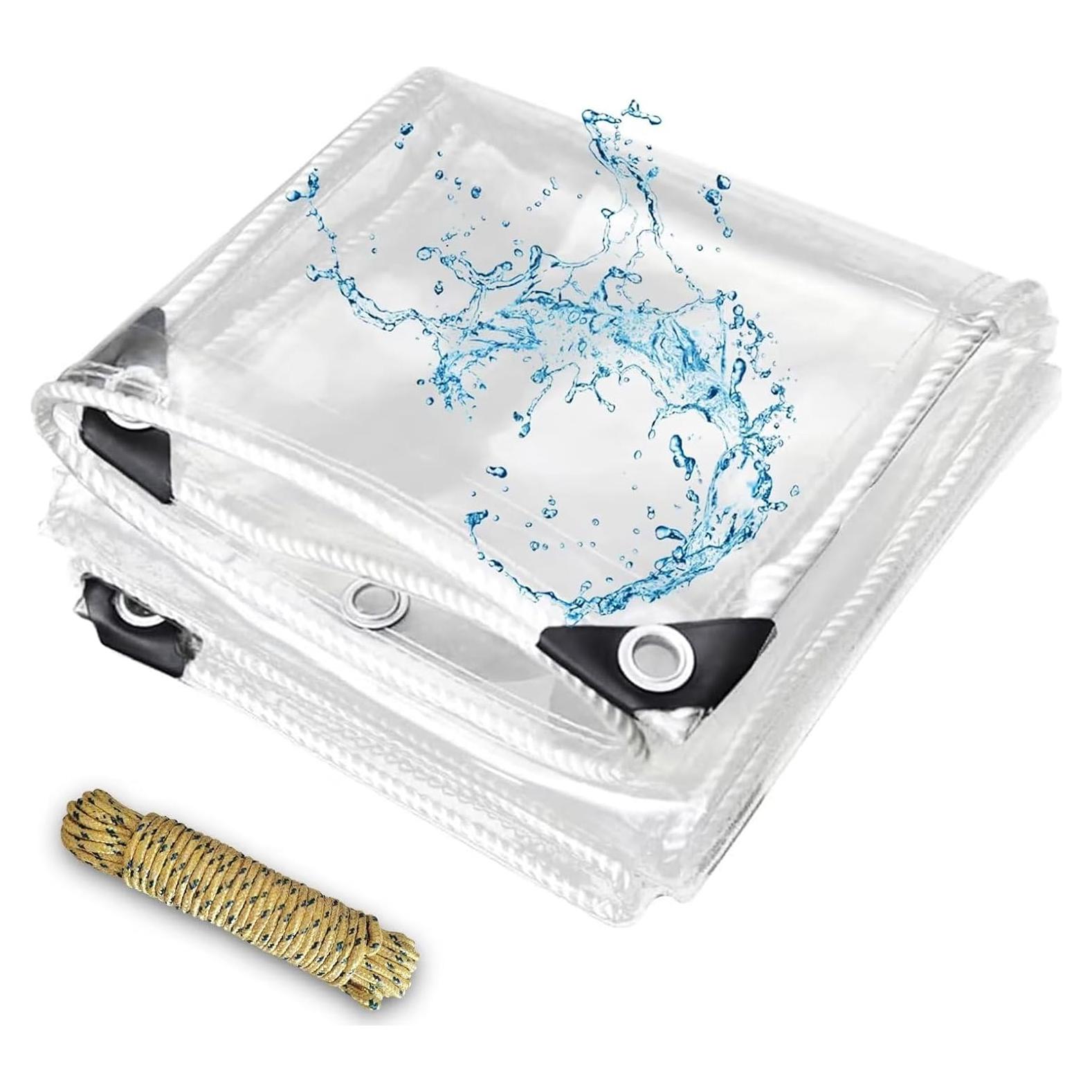 Lona de Vinilo Transparente 3x4m kgitpve 14 Mil Impermeable