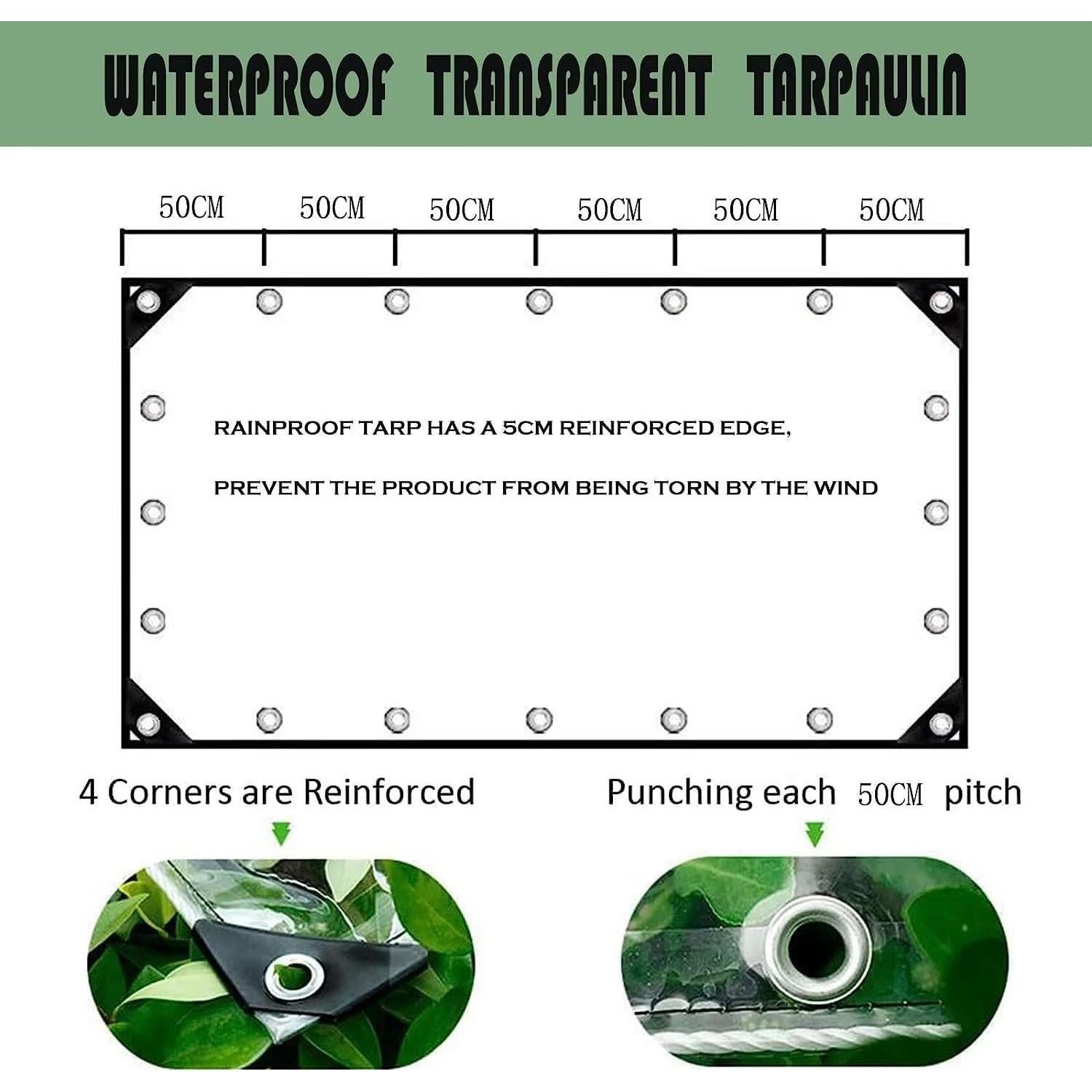 Lona de Vinilo Transparente 3x4m kgitpve 14 Mil Impermeable