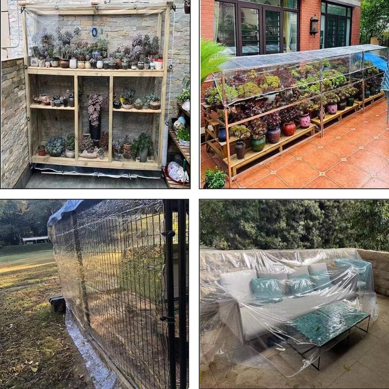 Lona de Vinilo Transparente 3x4m kgitpve 14 Mil Impermeable