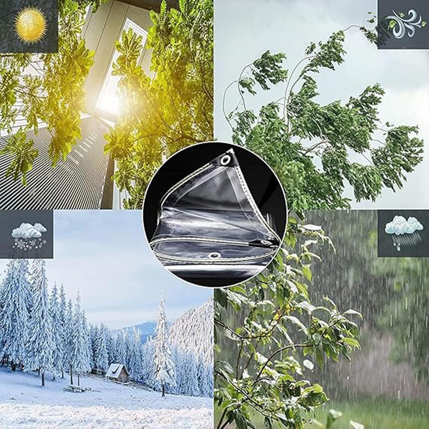 Lona de Vinilo Transparente 3x4m kgitpve 14 Mil Impermeable