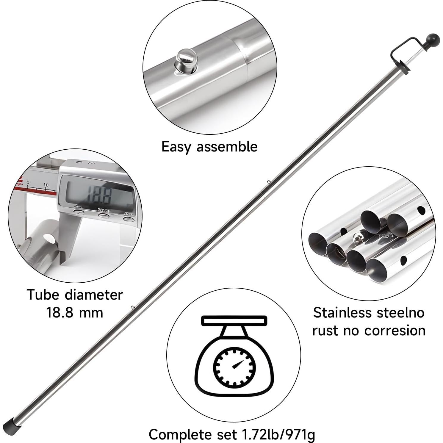 Postes Ajustables SAN LIKE para Tarp 81 a 241 cm - Set de 2