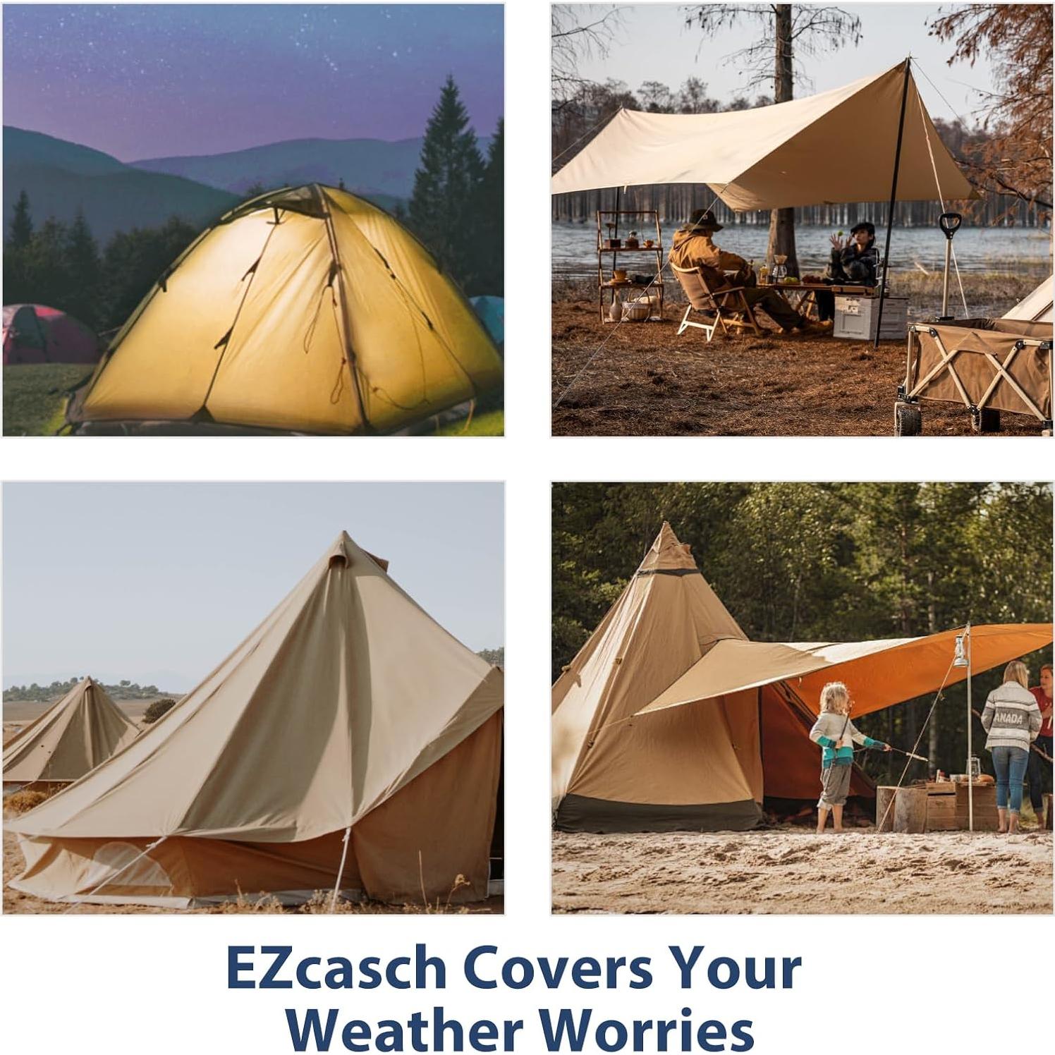 Lona de Lienzo Amarilla 20x30 ft Ezcasch Resistente al Agua