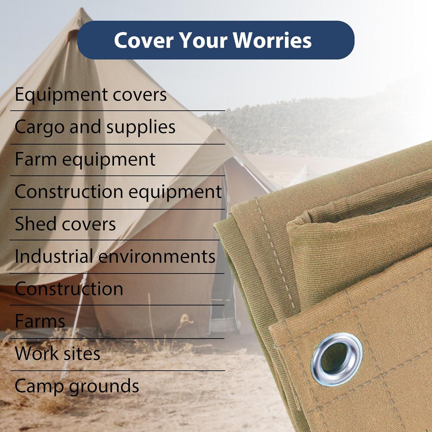 Lona de Lienzo Amarilla 20x30 ft Ezcasch Resistente al Agua