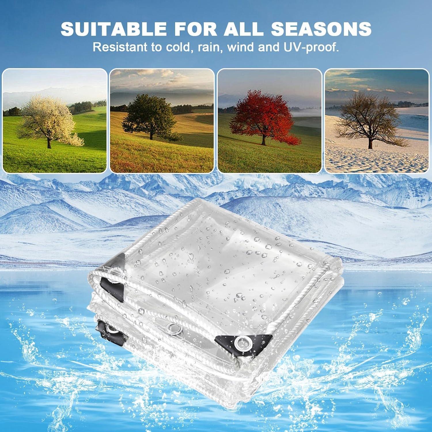 Lona Transparente Pesada MINGPINHUIUS 3x3m Impermeable UV