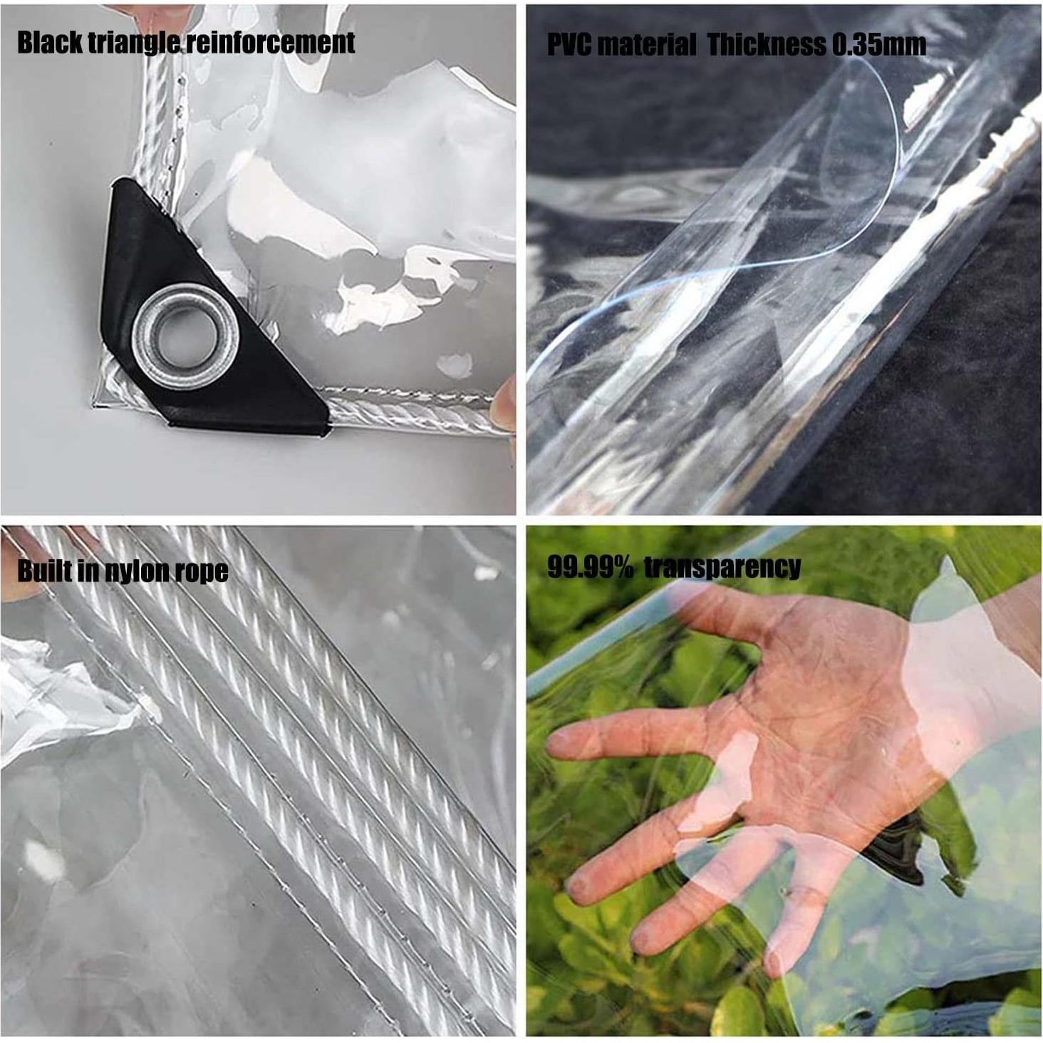 Lona de Vinilo Transparente GQZGGXX 2.13m x 3.05m 0.35mm