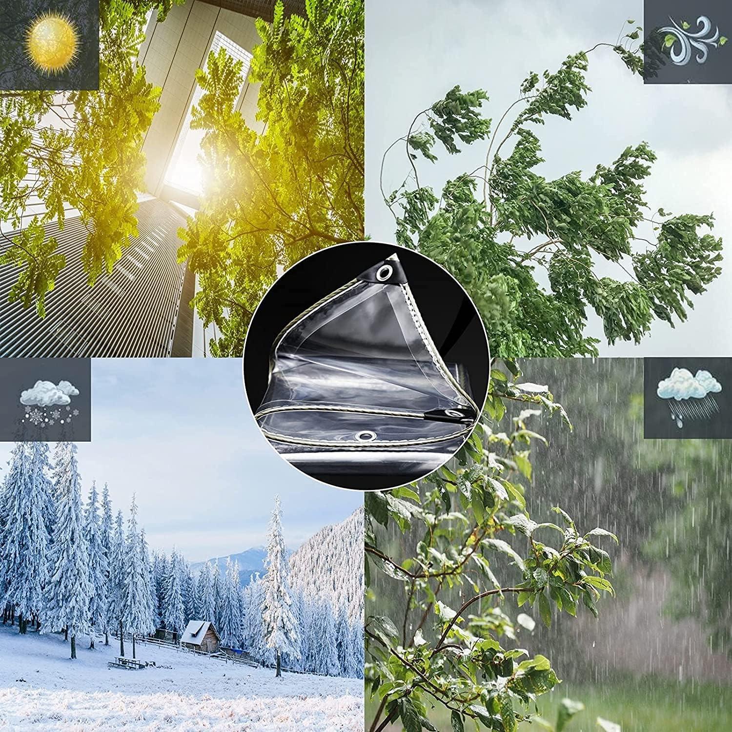 Lona de Vinilo Transparente GQZGGXX 2.13m x 3.05m 0.35mm