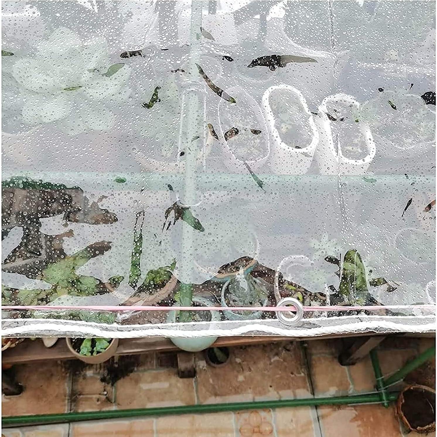 Lona de Vinilo Transparente GQZGGXX 2.13m x 3.05m 0.35mm