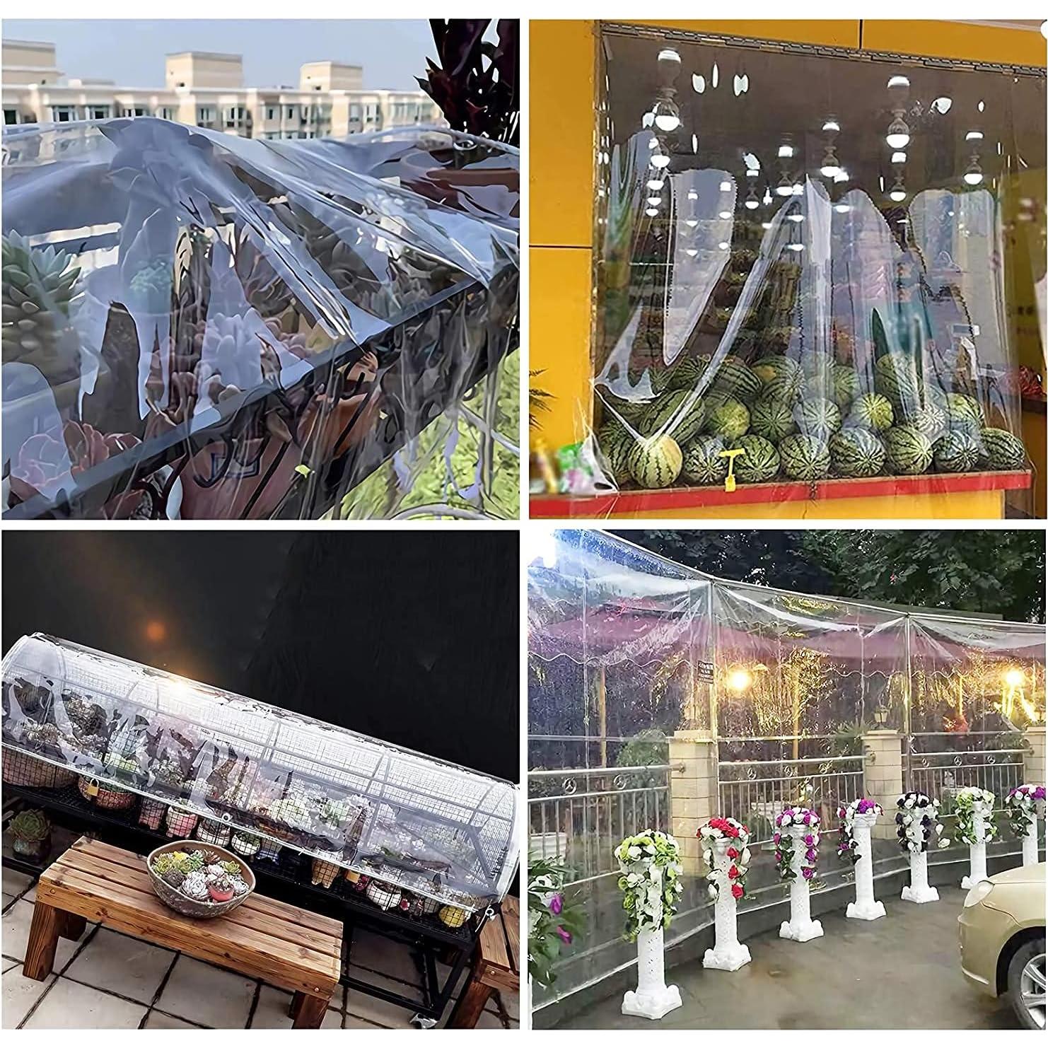 Lona de Vinilo Transparente GQZGGXX 2.13m x 3.05m 0.35mm