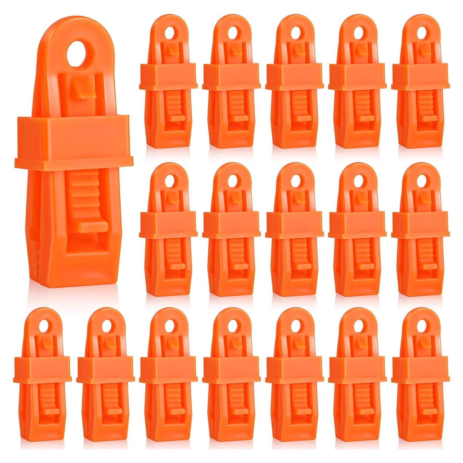 Clips de Lona Outus 20 Pcs Boca de Cocodrilo Anaranjado