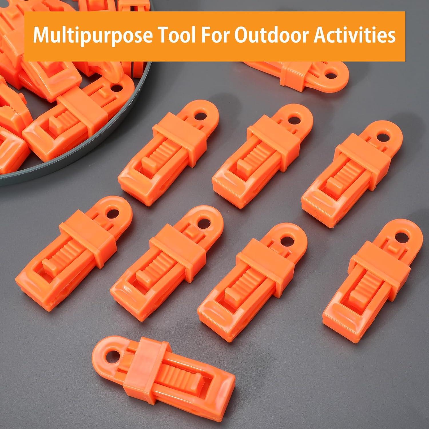 Clips de Lona Outus 20 Pcs Boca de Cocodrilo Anaranjado