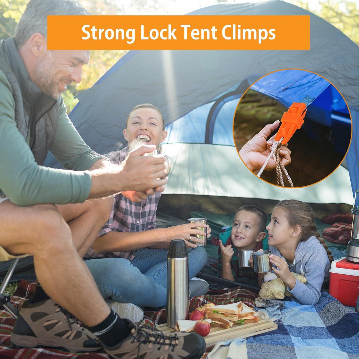 Clips de Lona Outus 20 Pcs Boca de Cocodrilo Anaranjado