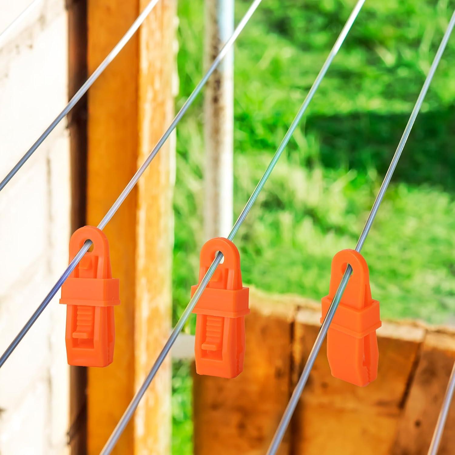 Clips de Lona Outus 20 Pcs Boca de Cocodrilo Anaranjado