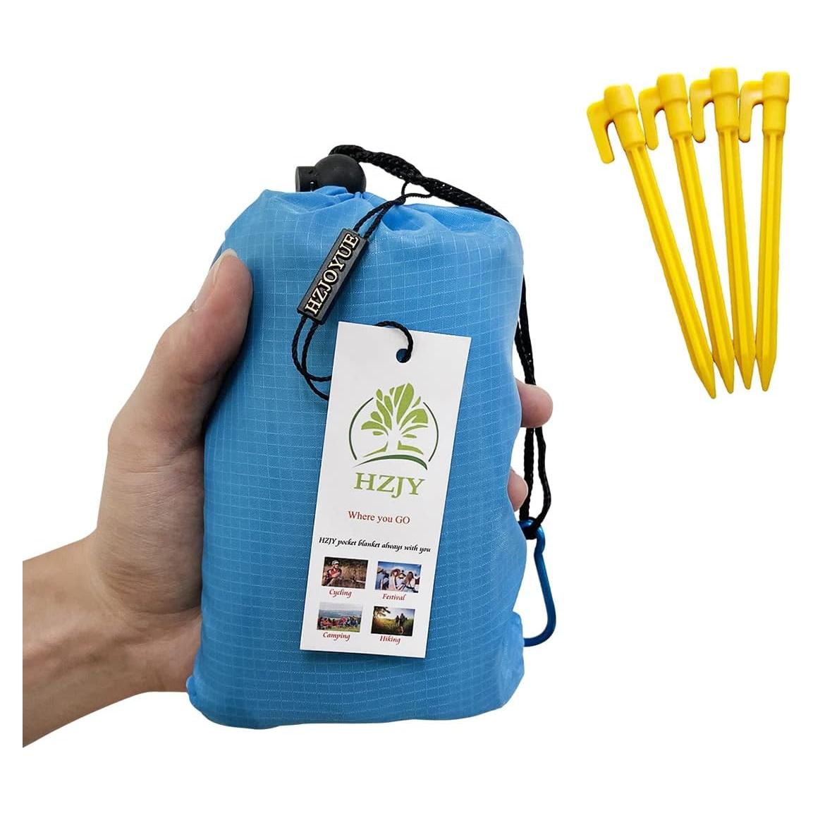 Manta de Playa HZJOYUE 180x140 cm Impermeable y Ligera