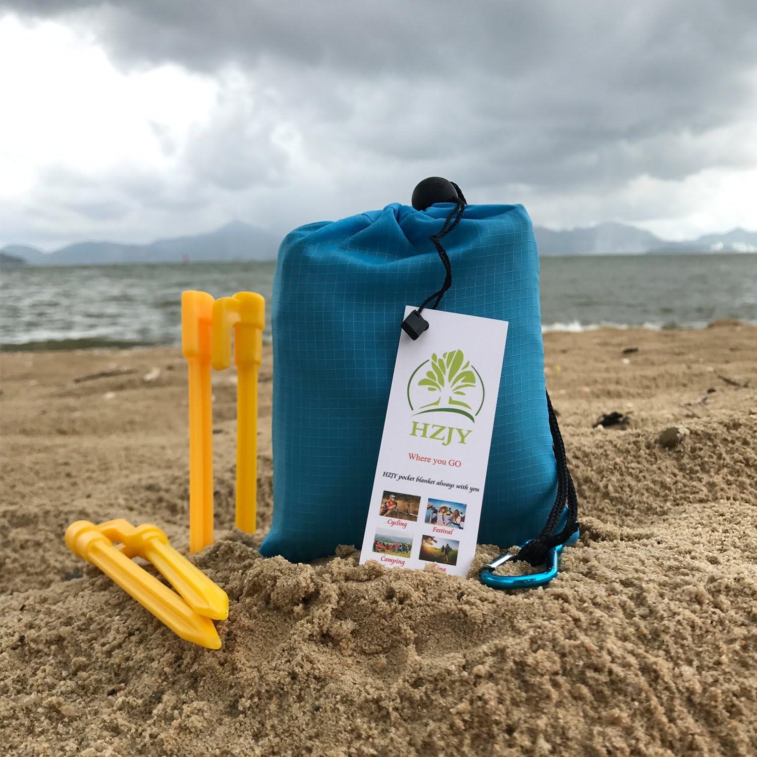 Manta de Playa HZJOYUE 180x140 cm Impermeable y Ligera