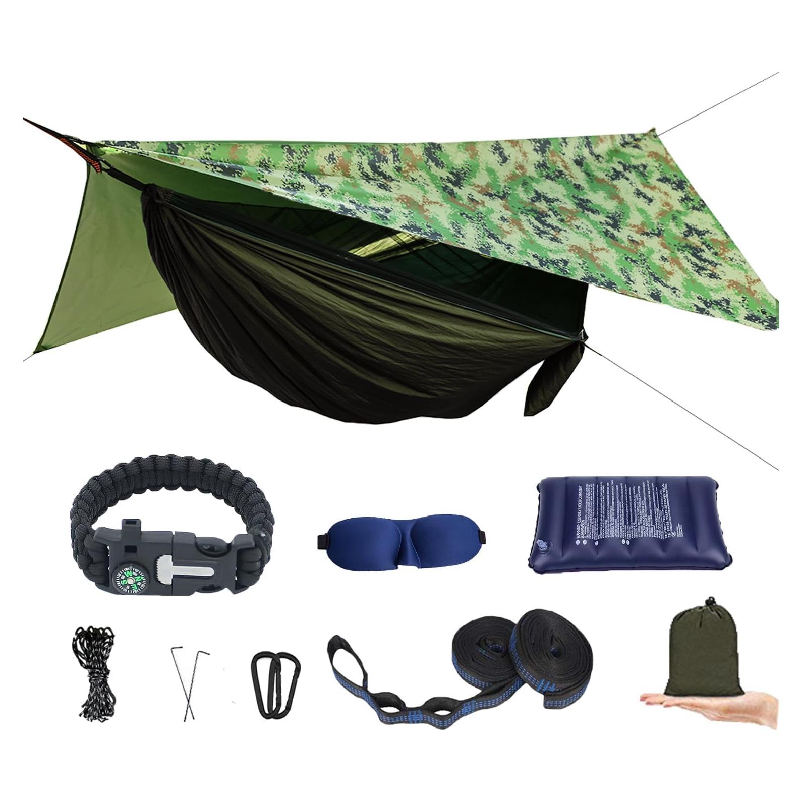 Hamaca de Camping AEETT con Red Antimosquitos y Lona Impermeable