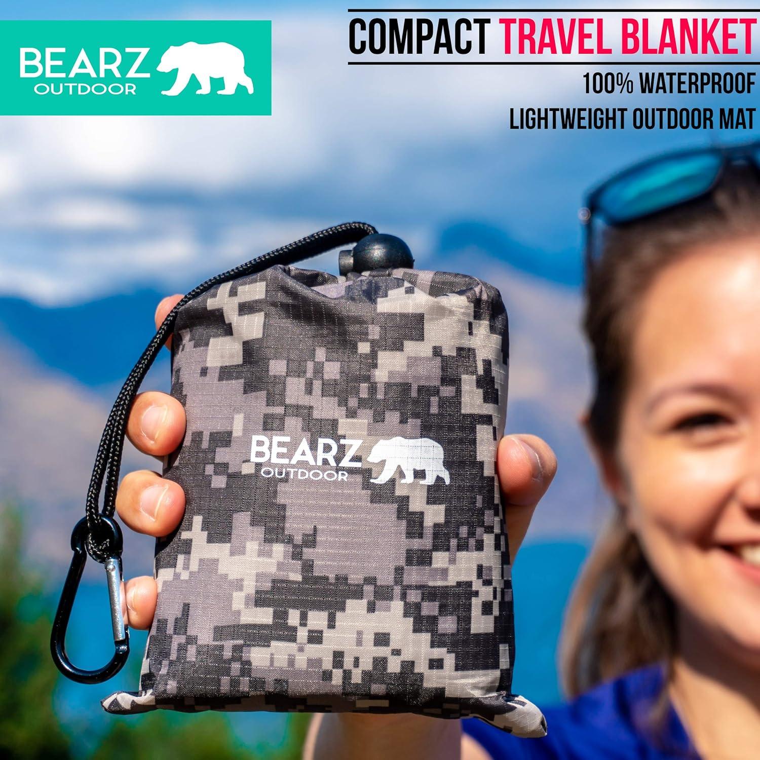 Pocket Blanket - Beach Blanket Waterproof Sandproof, Picnic Blankets Waterproof Foldable, Lightweight & Compact for Hiking, Camping, Travel, Festival Accessories
