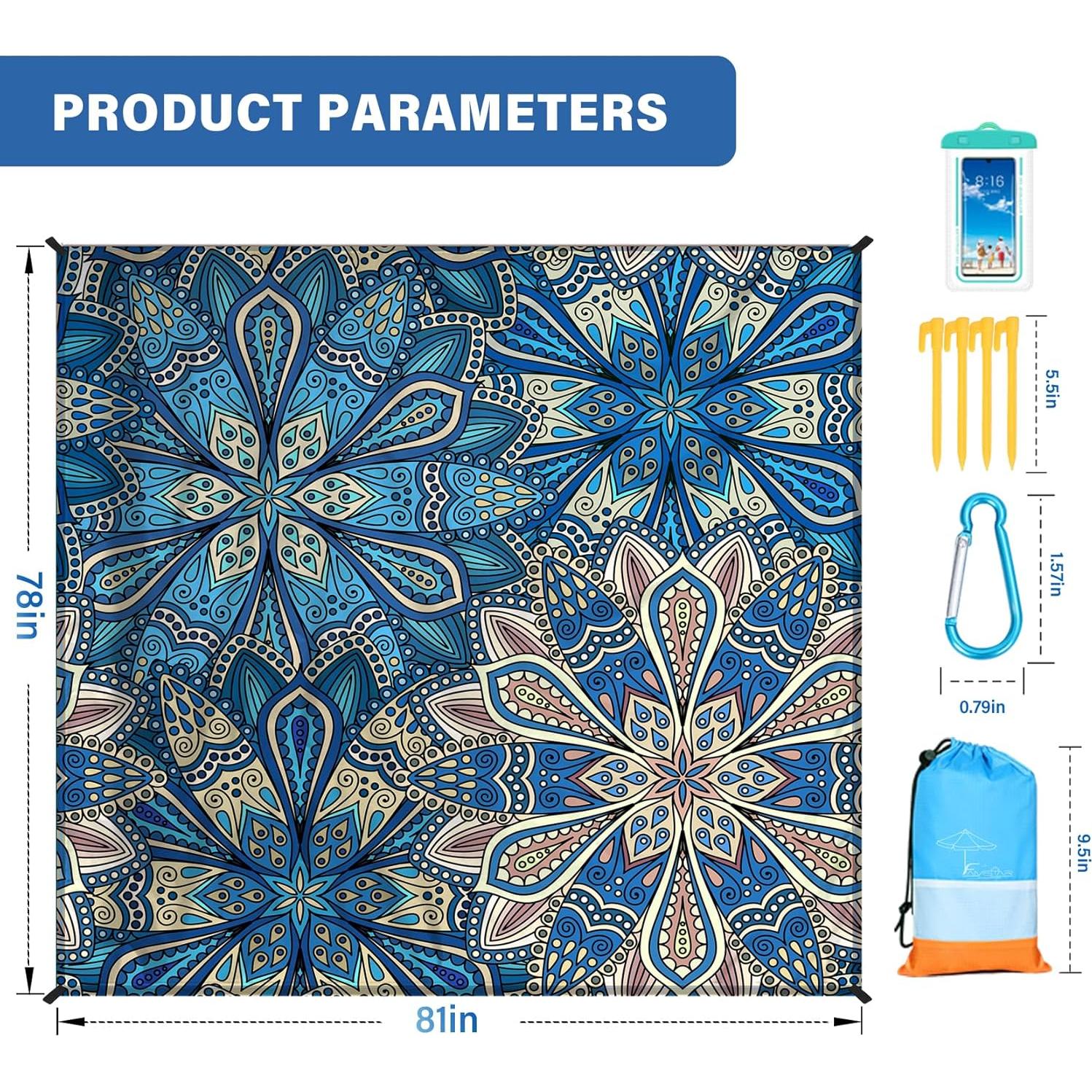 Manta de Playa Extra Grande Famstar 198x206 cm Impermeable