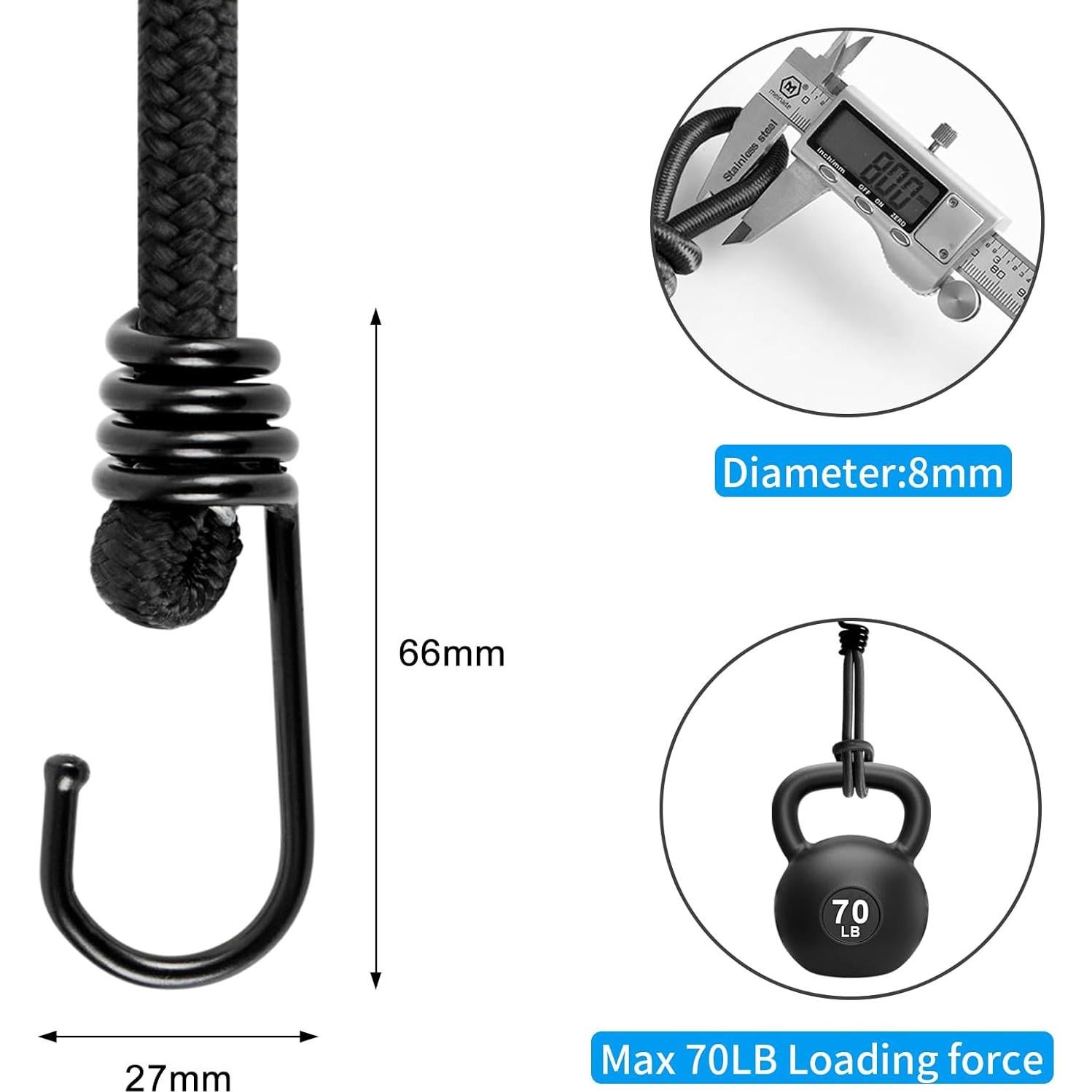 Cuerda elástica Kinzomor 101.6 cm alta resistencia 10 unidades