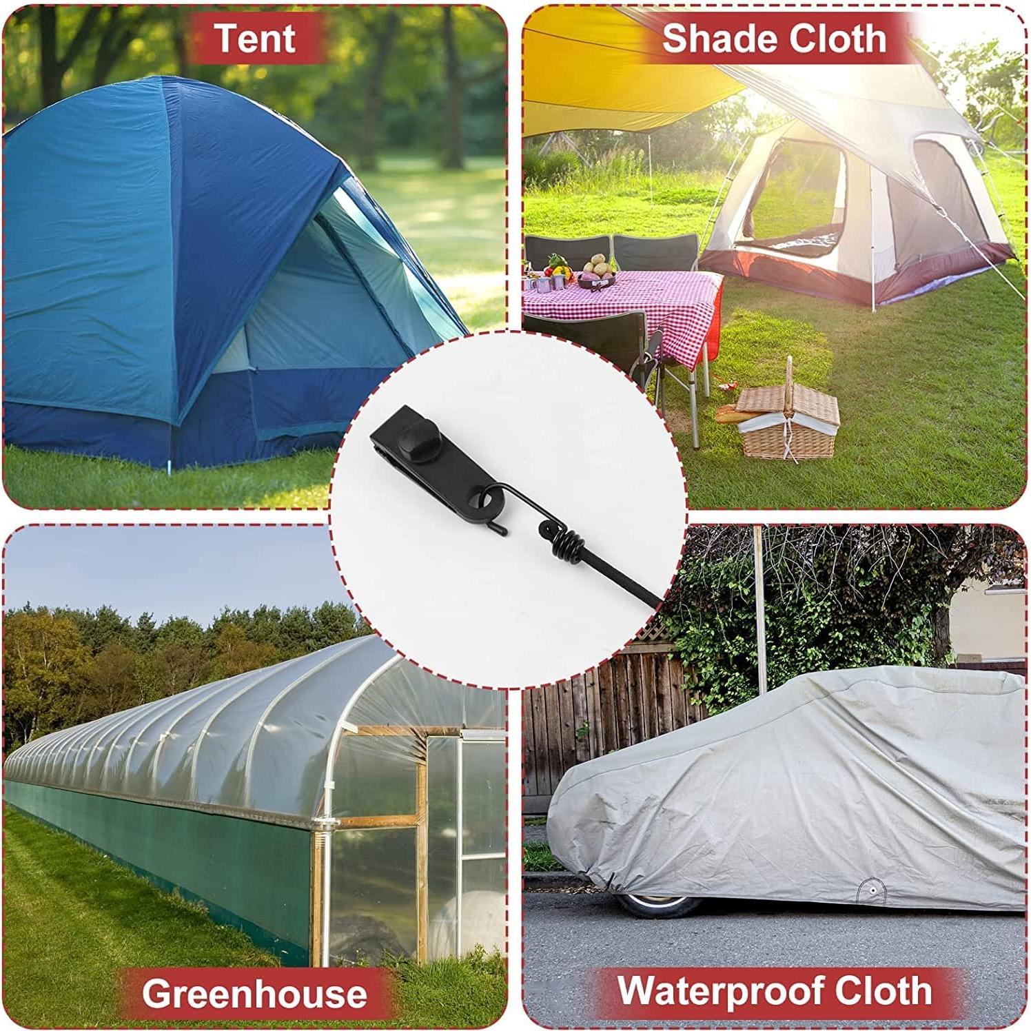 Cuerdas Bungee Vashly 30 cm con Ganchos y Clips - Paquete de 10