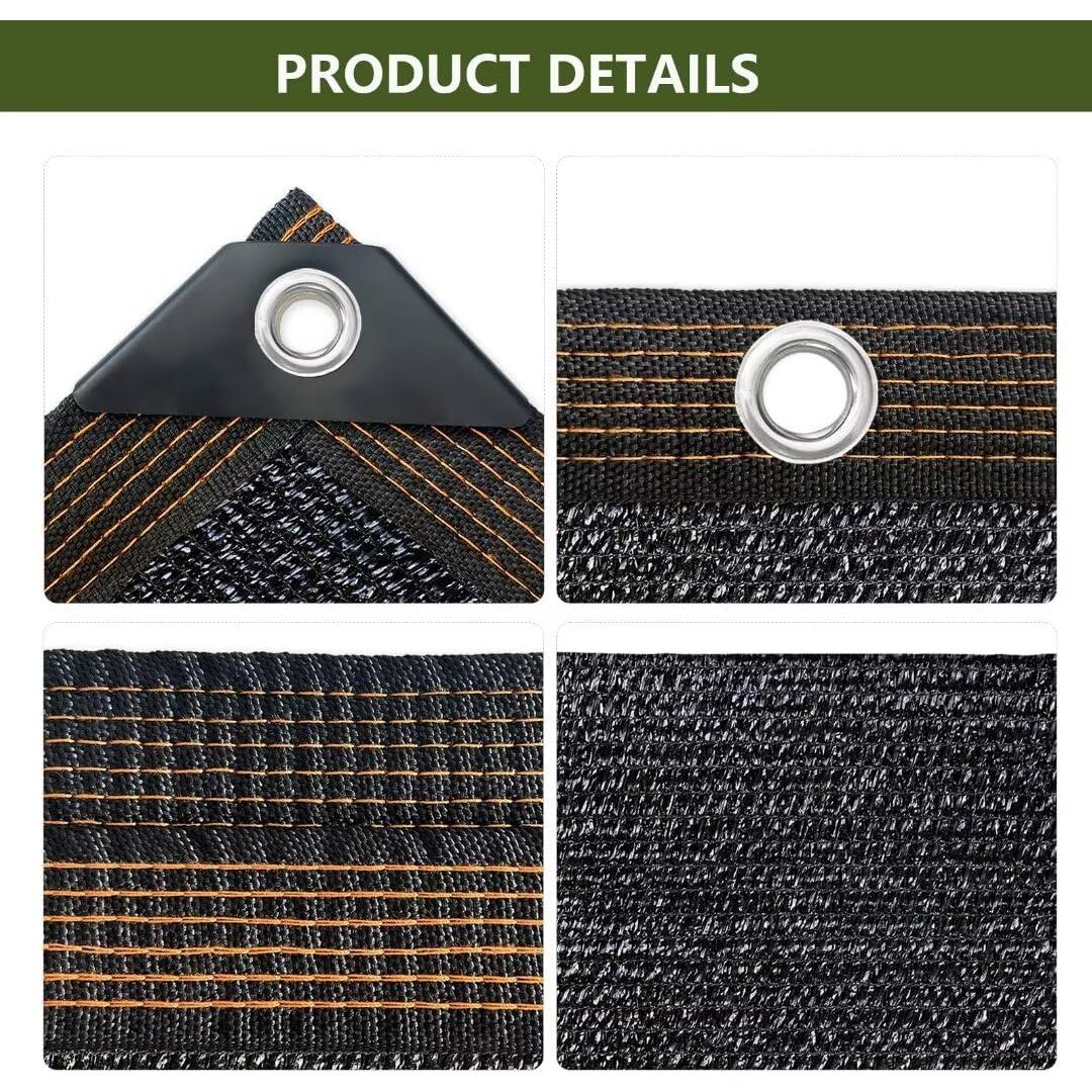 Tela de Sombra TOTOZAKUL 2.44x3.66 m Negra 70% Sombreado