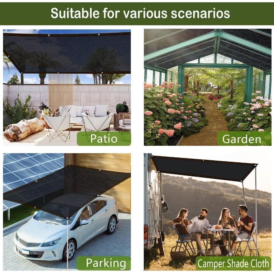 Tela de Sombra TOTOZAKUL 2.44x3.66 m Negra 70% Sombreado