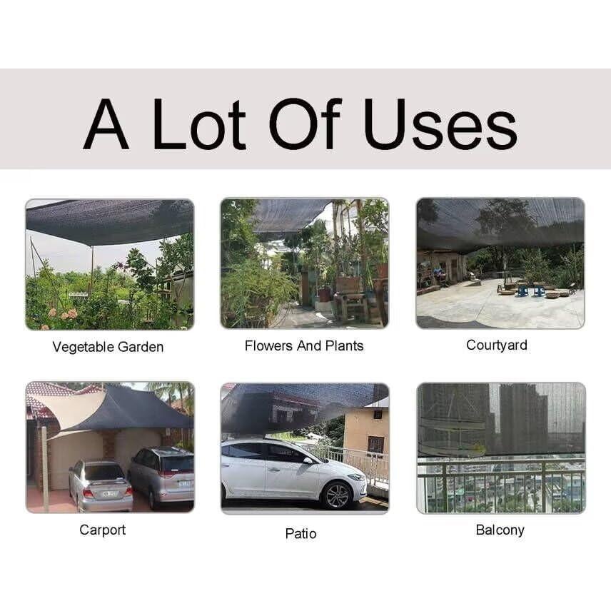 Tela de Sombra TOTOZAKUL 2.44x3.66 m Negra 70% Sombreado