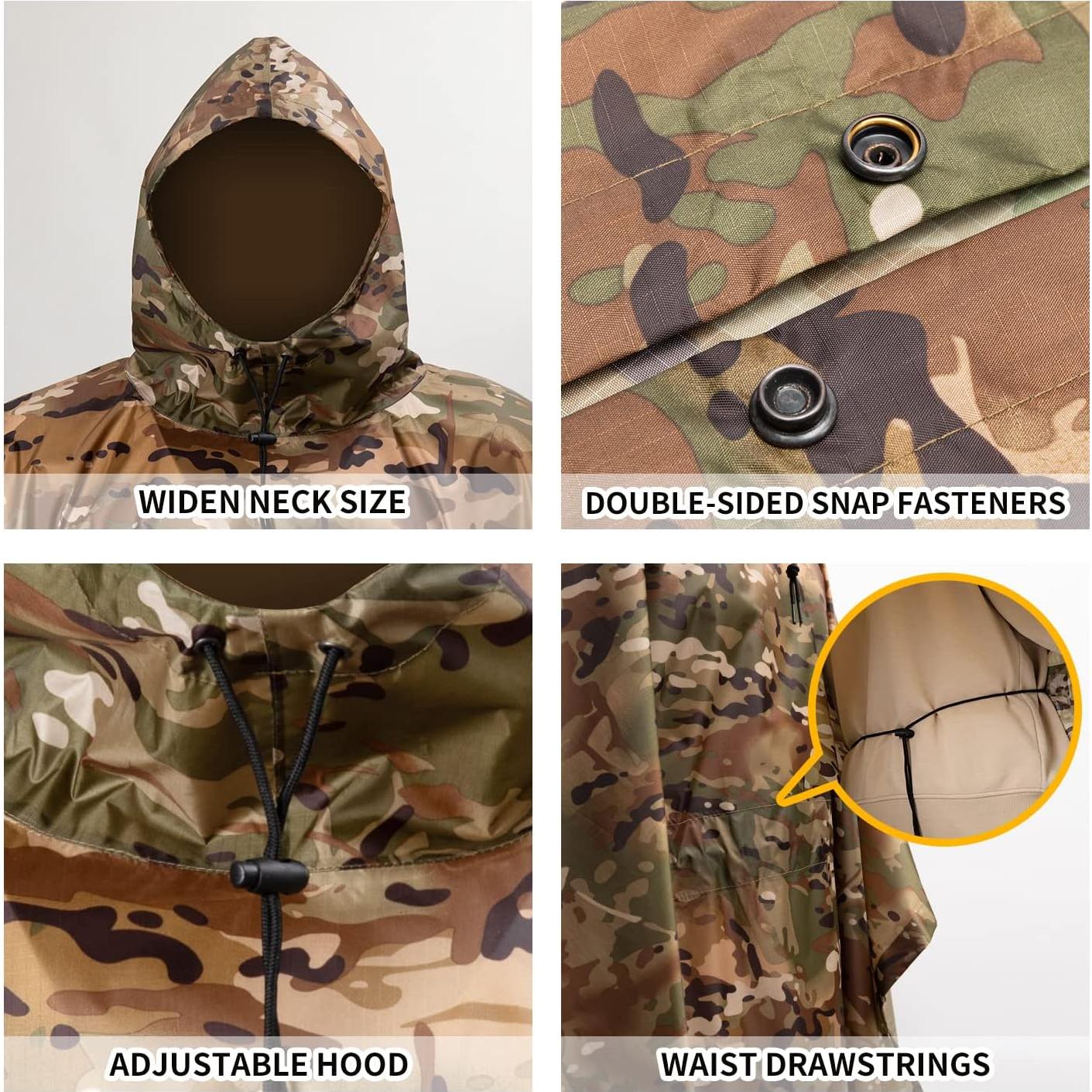 Poncho Militar Impermeable GRVCN Camuflaje 142x231 cm