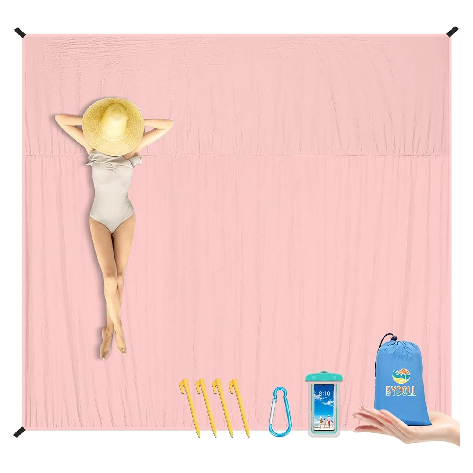 Manta de Playa BYDOLL 3x2.7m Impermeable y a Prueba de Arena