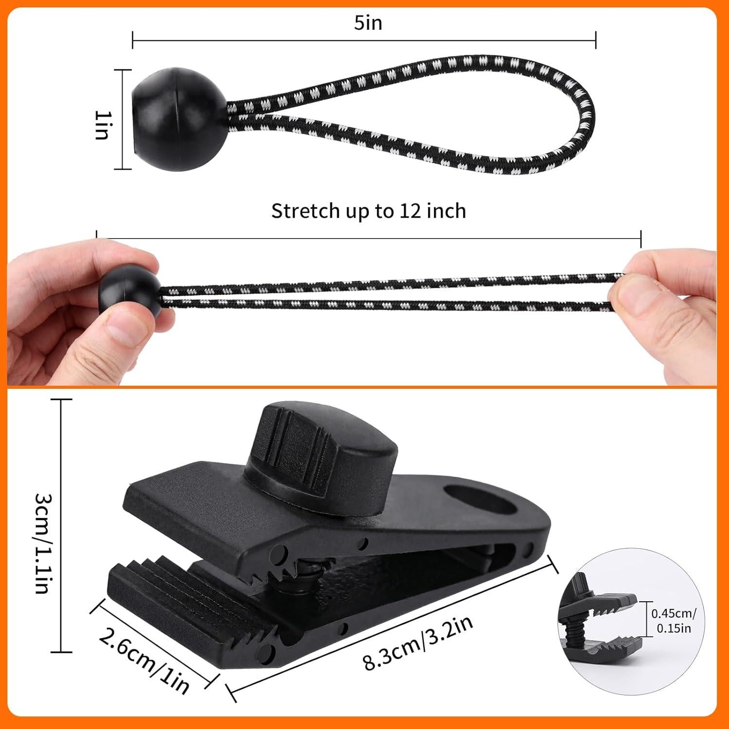 Clips de Lona Axlksia de Alta Resistencia - Paquete de 20