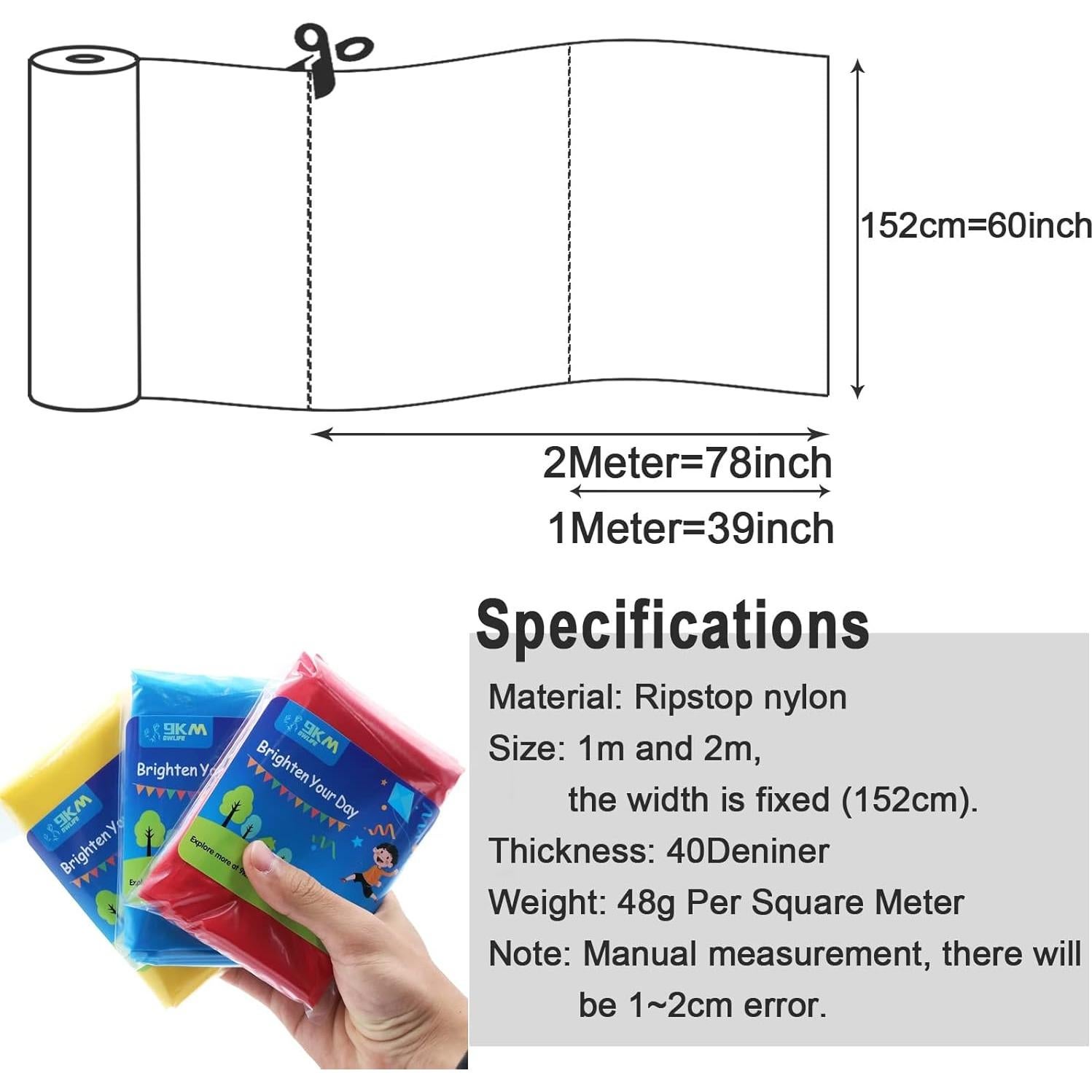 Tela de Nylon Ripstop Impermeable 9KM DWLIFE 40D 198x152 cm
