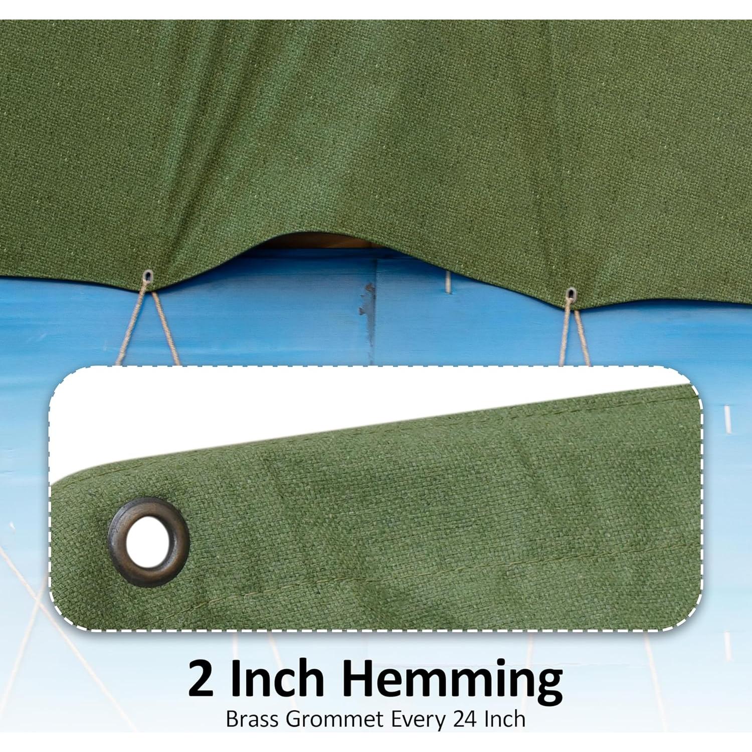 Lona Resistente Zuperia 1.83x2.44m Verde Oliva con Ojetes