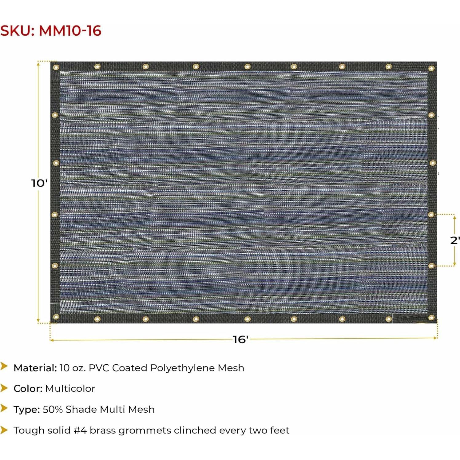 Lona de Malla Mytee 10oz 2 Paquete 3x4m 50% Sombra PVC