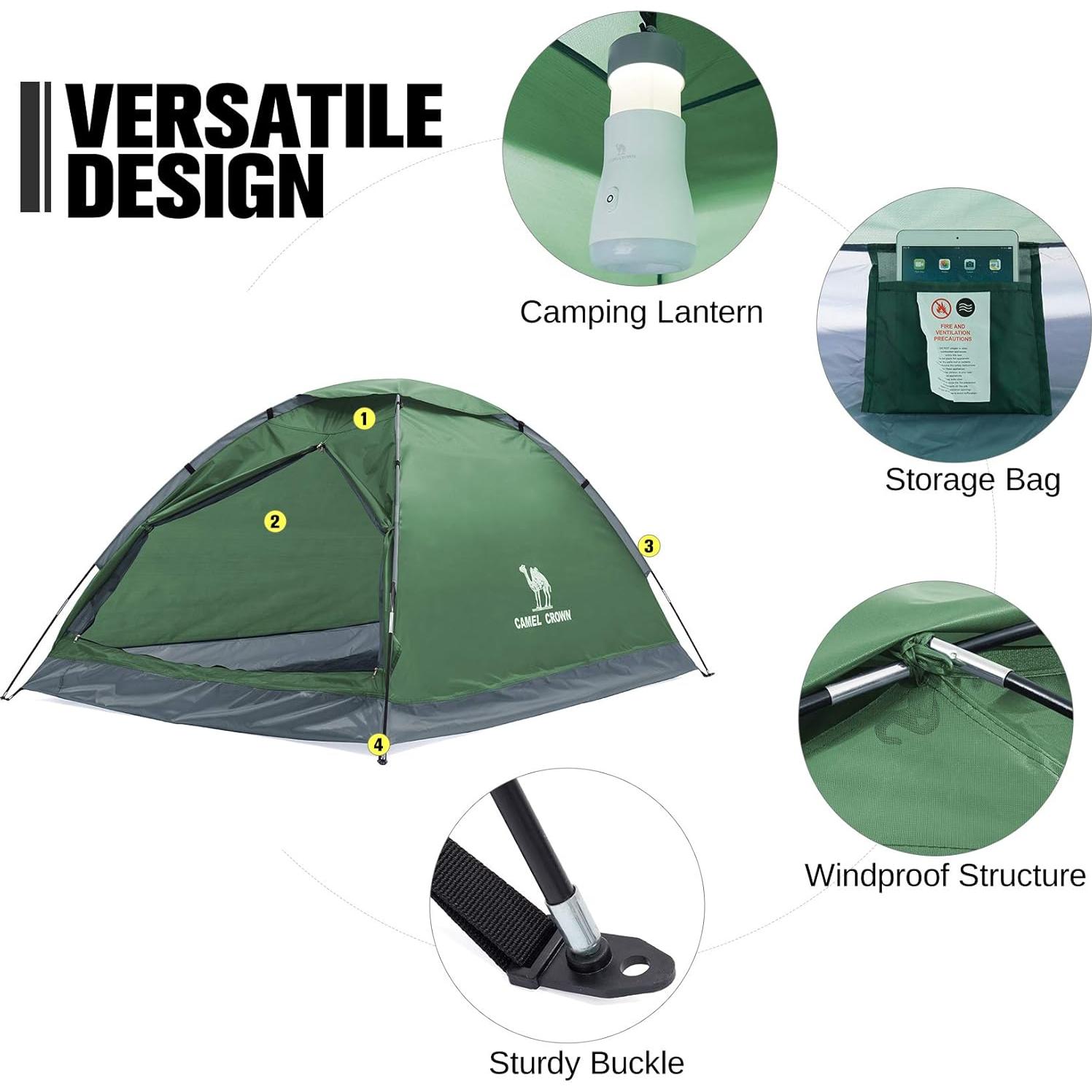 CAMEL CROWN Tents for Camping 2/3/4/5 Person Camping Dome Tent, Waterproof,Spacious, Lightweight Portable Backpacking Tent for Outdoor Camping/Hiking