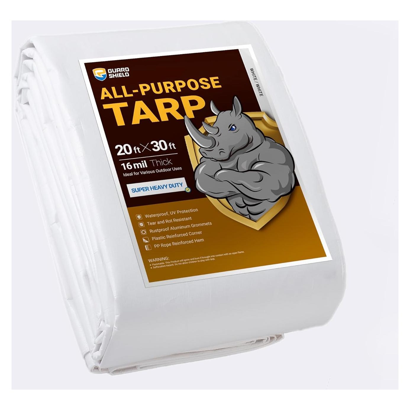 Lona Blanca Super Resistente 6.1x9.1m Impermeable 16mil