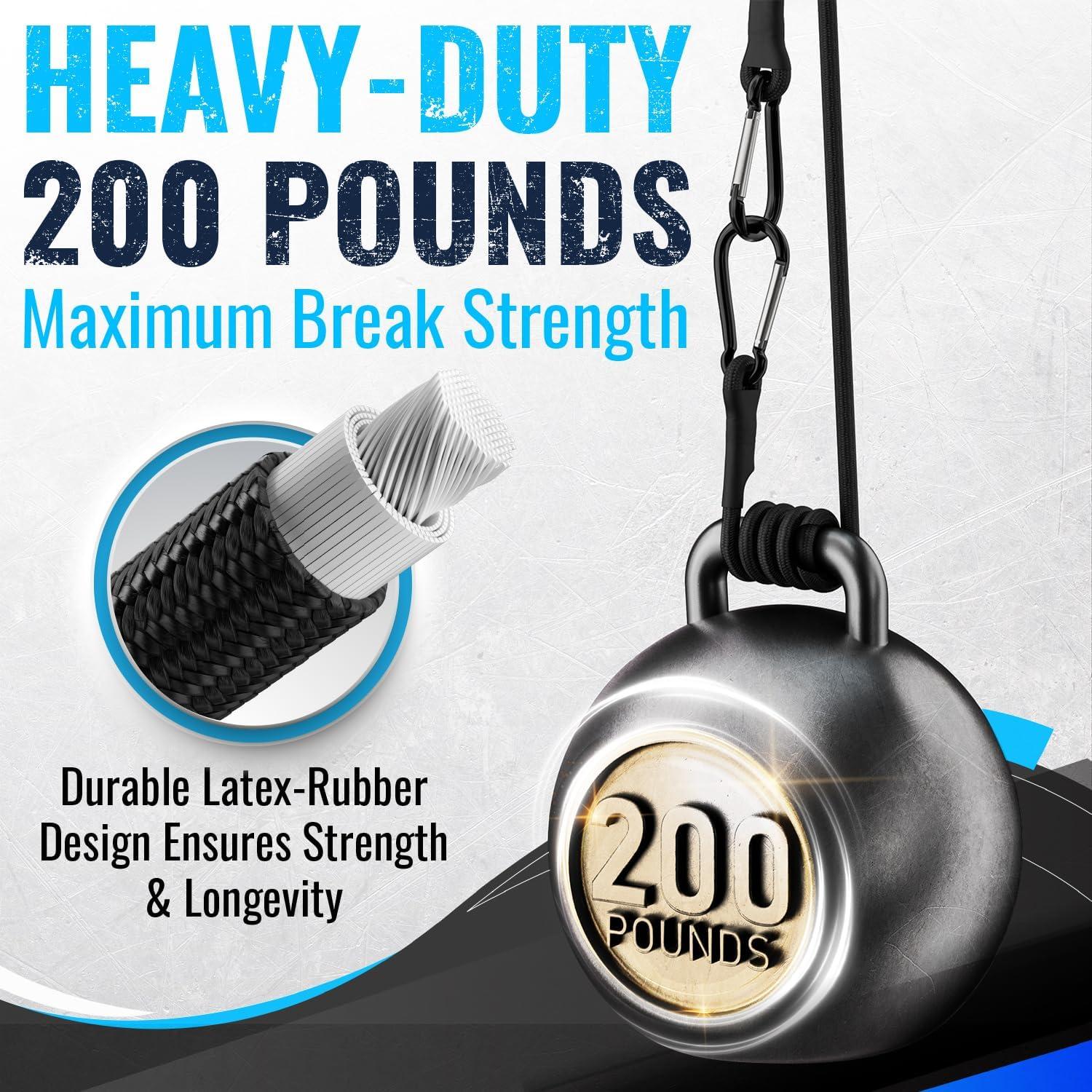 Cuerdas Bungee GOEASY0312 60.96 cm 200 kg con Ganchos Carabinero - 4 Pcs