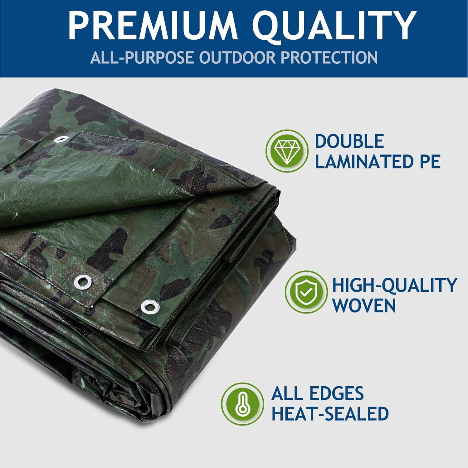 Lona Impermeable Sunlitap 2.44x3.05m Camuflaje 5 Mil