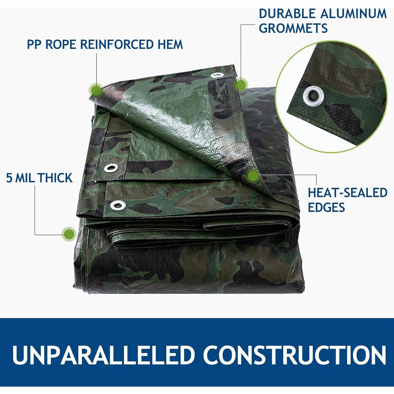 Lona Impermeable Sunlitap 2.44x3.05m Camuflaje 5 Mil