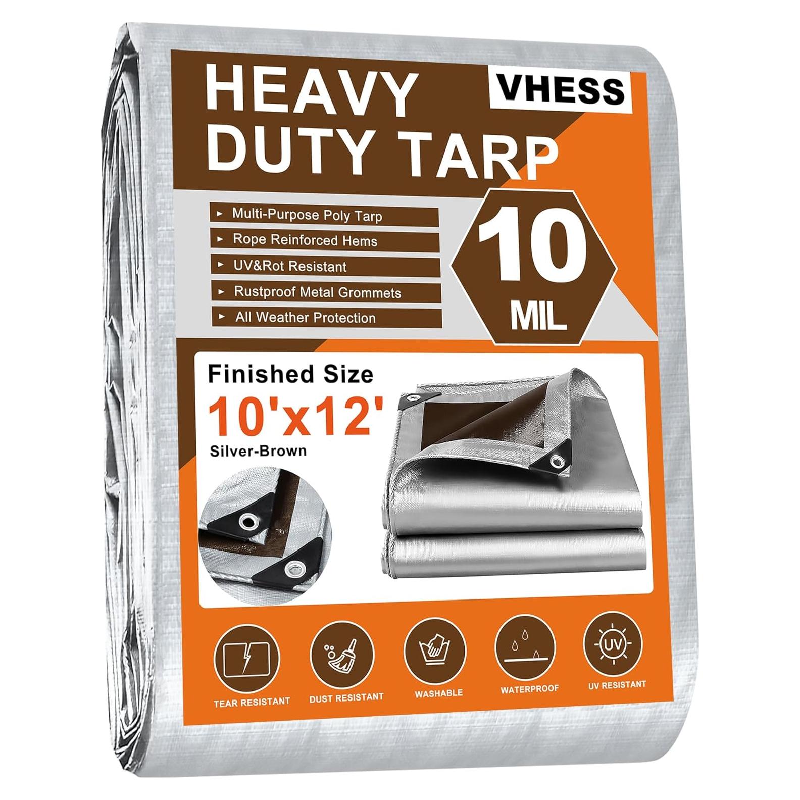Lona impermeable VHESS 3.05x3.66m 10 mil resistente UV