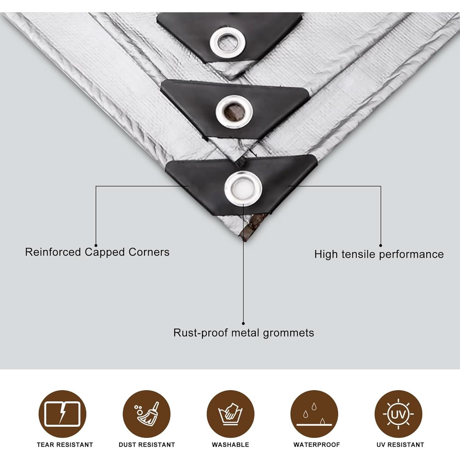 Lona impermeable VHESS 3.05x3.66m 10 mil resistente UV