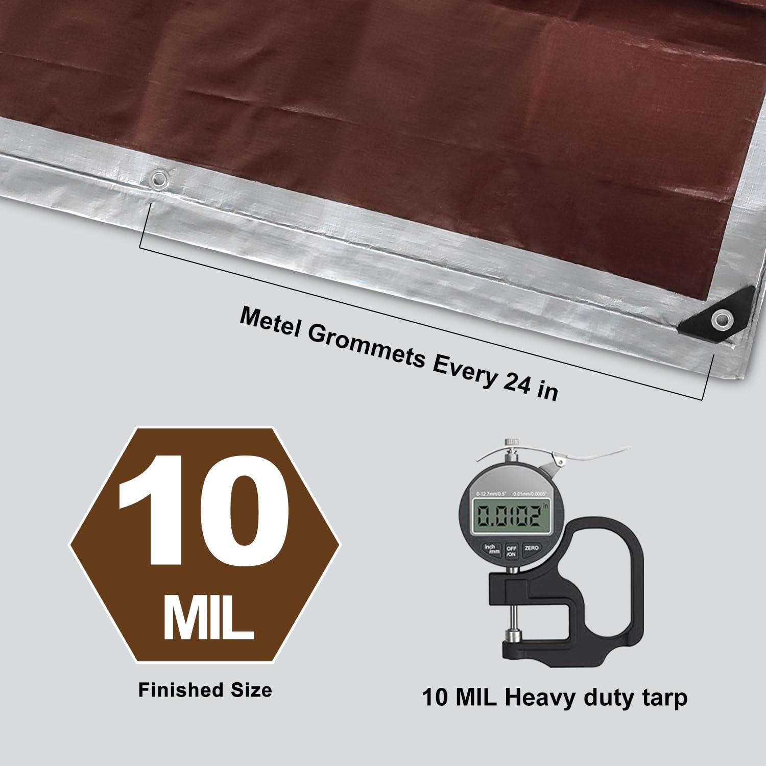 Lona impermeable VHESS 3.05x3.66m 10 mil resistente UV