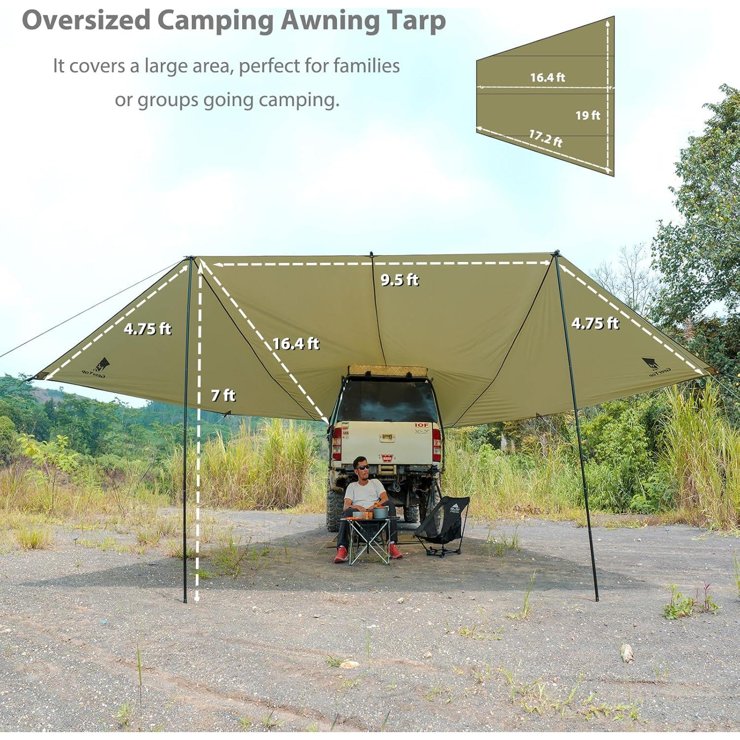 Toldo de Camping GEERTOP para Automóviles Verde Lunar 498x578 cm