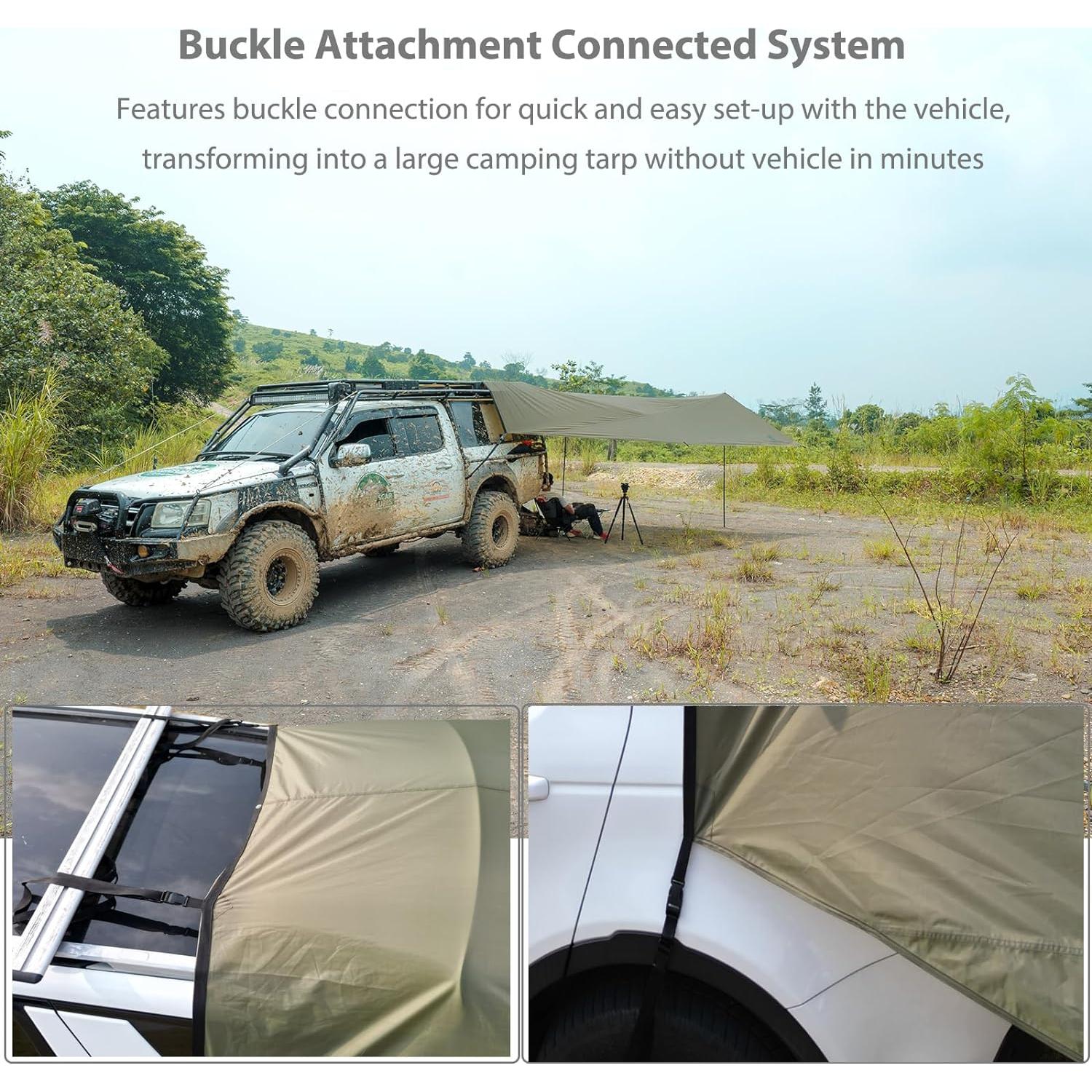 Toldo de Camping GEERTOP para Automóviles Verde Lunar 498x578 cm