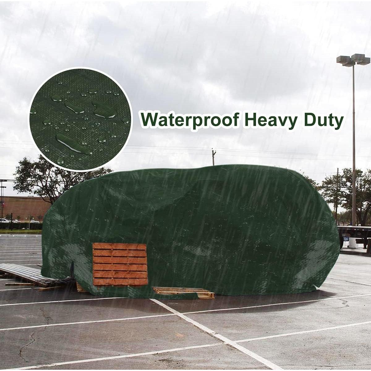 Onarway Poly Tarps Waterproof for Outdoor: Green Tarpaulin 6Mil Thicken 6x10 Ft 2Packs- Anti-UV Waterproof Tarp Cover with Grommets Multipurpose for Boat Pool Roof Camping