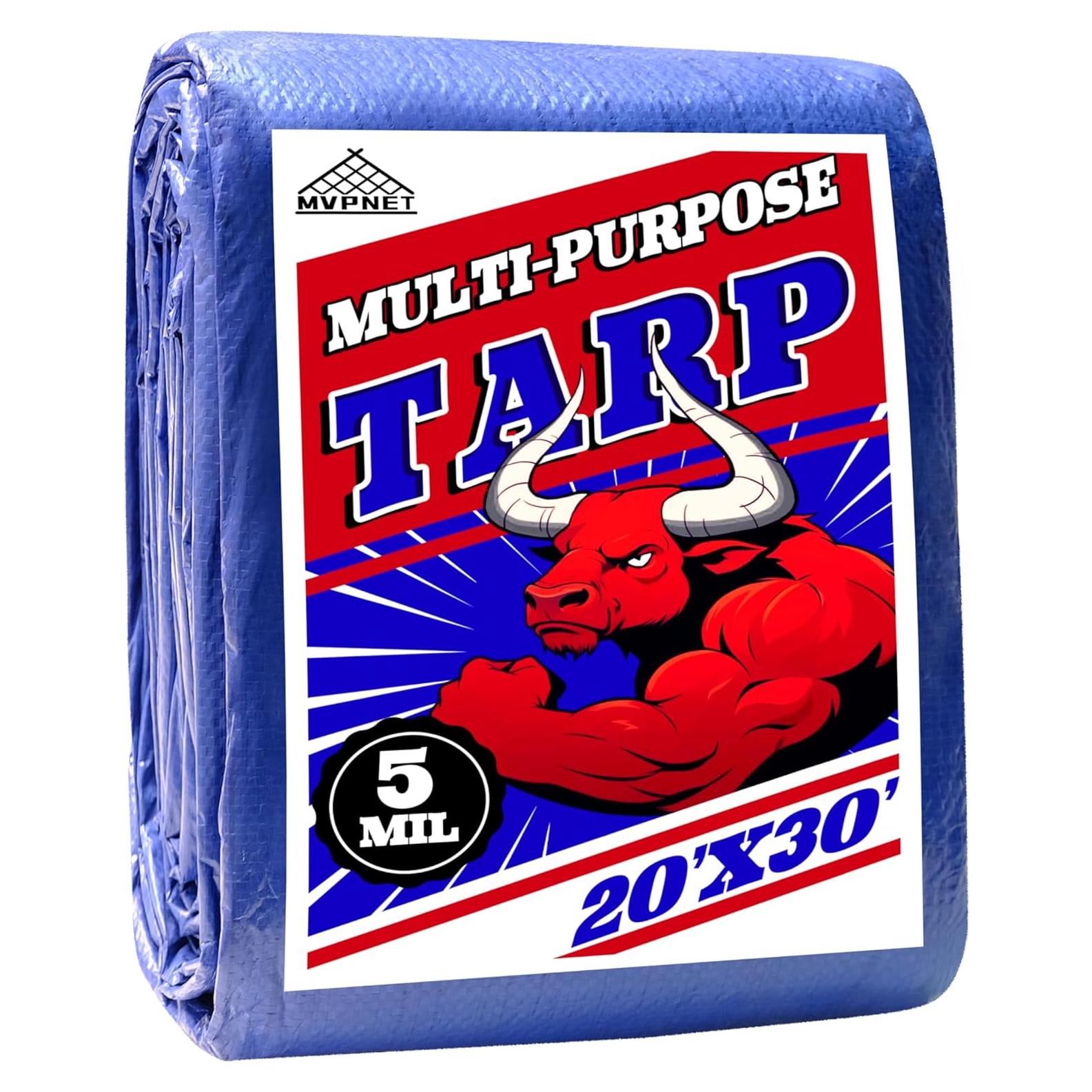 Lona Impermeable MVPNET 6.1x9.1m Azul 5mil UV Resistente